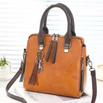 Vintage PU Leather Ladies HandBags Women Messenger Bags TotesTassel Designer Crossbody Shoulder Bag Boston Hand Bags Hot Sale - Image 10