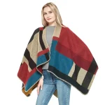Customized Logo Winter Women Poncho Monogram Blanket Cashmere Wool Personalized Scarf Plaid Ponchos Cape - Image 2