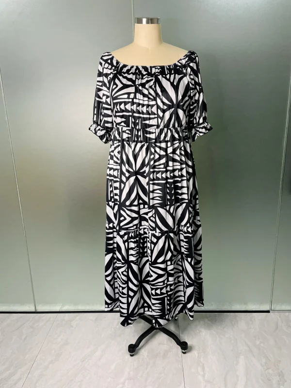 High Quality Hawaiian Tropical Style Design Women's Bubble Sleeve Dress Polynesian Plus Size Women Clothing TE PA Casual Dresses - Image 4