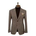 HARCHOY Brown Single Breasted Flat Lapel Collar 100 Wool Tailored Suit Turkey Suit for Men blazer Man Suit Wholesale - Image 7