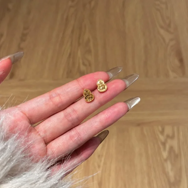 Dylam Fashion Design Rhodium 22K Gold Plated 925 Sterling Silver Gourd Shape Stud Earrings for Women Dress up Fine Jewelry - Image 5