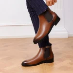 Retro Handmade Shoes for Gentlemen Men's Boots - Image 4
