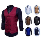 Double-Breasted Slim Fit Waistcoats - Image 4
