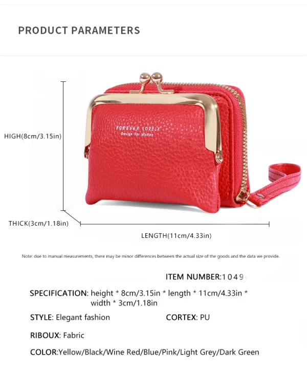 Wallet Women's Fashion Wrist Strap Short Zero Wallet Large Capacity Coin Clip Bag Multiple Card Positions Card Bag Money Clip - Image 17