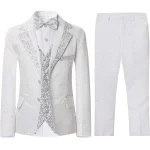 Boys' 5-Piece Slim Fit Gold Rim Suit - Image 16