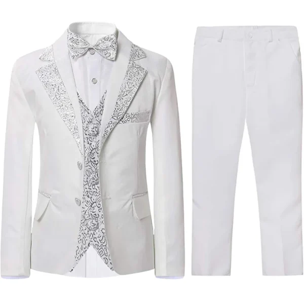 Boys' 5-Piece Slim Fit Gold Rim Suit - Image 16