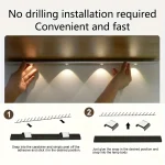 White/Black LED Cabinet Light USB Rechargeable Motion Sensor LED Light for Kitchen Wardrobe Cabinet Lighting 20CM/30CM/40CM/50CM - Image 5