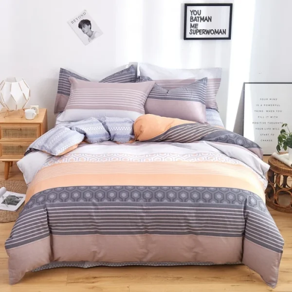 3pcs Dark Blue Striped Style Duvet Cover Set for Boy Geometric Pattern Luxury Hotel Room Decor 100% Cotton Skin-friendly Bedding - Image 39