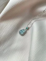 Natural Green Chalcedony "Gourd" Pendant Necklace - Image 10