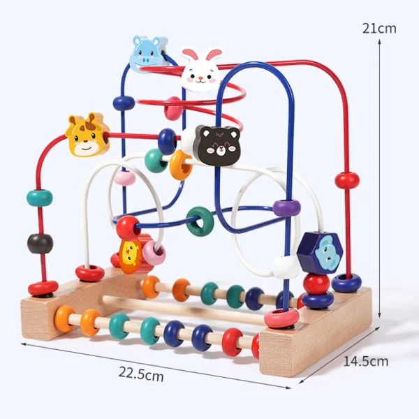 Wooden Bead Maze: Animal & Fruit Sensory Toy - Image 5