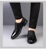 Men Black oxfords shoes - Image 28