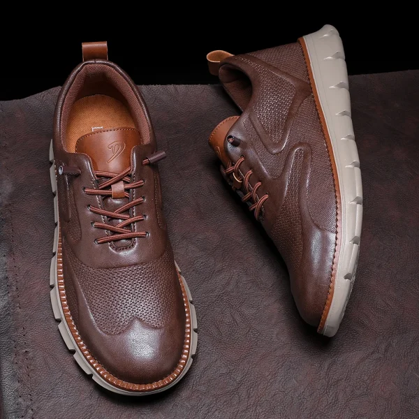 Men's Leather Oxford Sneakers - Image 16