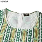 Vonda Plus Size Bohemian Print Long Sleeve Midi Dress - Image 26