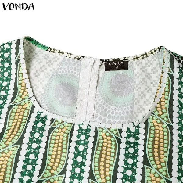 Vonda Plus Size Bohemian Print Long Sleeve Midi Dress - Image 26