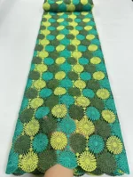 Nigerian Guipure Cord Lace Fabric African Embroidery Fabric 2025 High Quality For Elegant Women Party Sewing Women Asoebi - Image 7