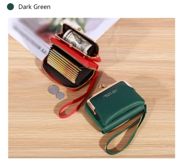 Wallet Women's Fashion Wrist Strap Short Zero Wallet Large Capacity Coin Clip Bag Multiple Card Positions Card Bag Money Clip - Image 31