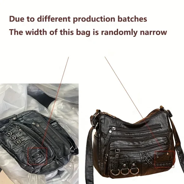 Vintage PU Crossbody Bag, Retro Multi Layer Shoulder Bag, Women's Fashion Handbag & Purse, Female Work Travel Messenger Bag - Image 22