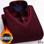 2026 Men's Winter Warm Shirts Thickened Fake Two-piece Shirts Male High-quality Shirts Men's Warm Clothes Shirt Pullovers Tops - Image 26