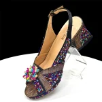 Women's Peep-Toe Heels with handbag - Image 15