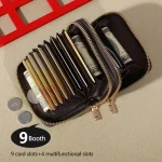 Womens Credit Card Wallet, Large Capacity Multi Card Case Wallet With ID Window, Zipper Card Cases Holder - Image 2