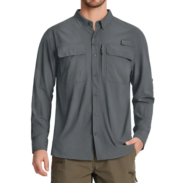 Men's Tactical Long Sleeve UPF Sun Protection Shirt - Image 8