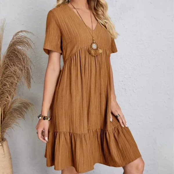 Women Summer Peplum Dresses Spring V-Neck - Image 20