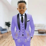 Boys' 3-Piece Navy Blue Shawl Lapel Tuxedo - Image 19