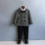 Boys' Double-Breasted Houndstooth Suit Set