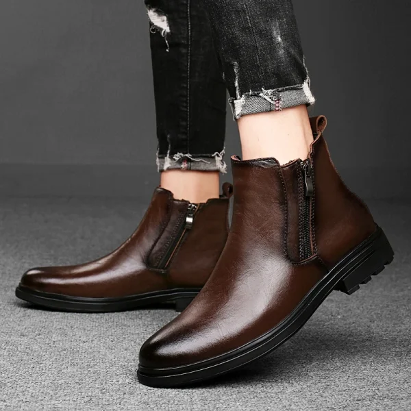 Leather Chelsea Men's Boots - Image 17