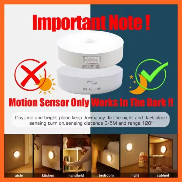Motion Sensor Light Bedroom Night Light Room Decor USB LED Lamp Rechargeable Home Decoration Lights For Stairs Hallway Closet - Image 6