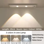 White/Black LED Cabinet Light USB Rechargeable Motion Sensor LED Light for Kitchen Wardrobe Cabinet Lighting 20CM/30CM/40CM/50CM - Image 8