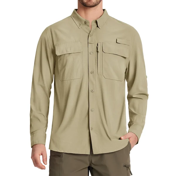 Men's Tactical Long Sleeve UPF Sun Protection Shirt - Image 16