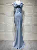 XIAOTANG Satin Cowl Neck Maxi Dress - Image 6