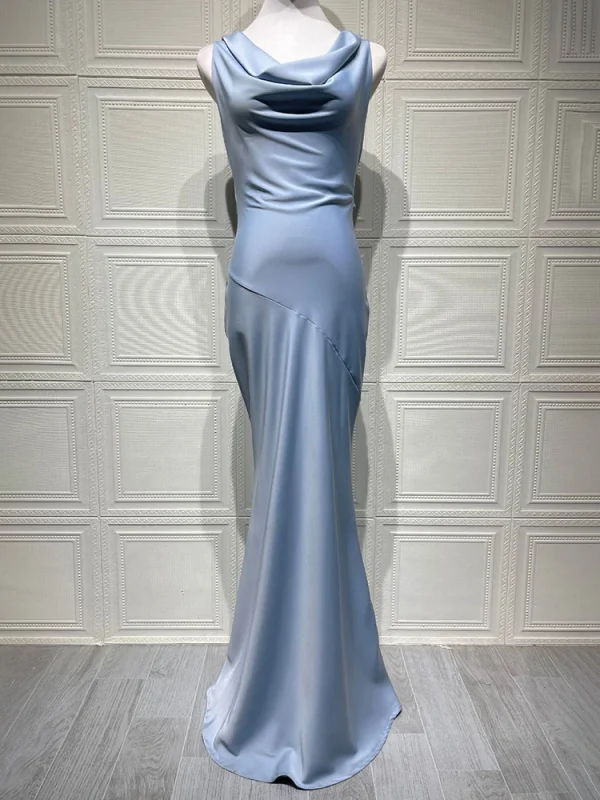 XIAOTANG Satin Cowl Neck Maxi Dress - Image 6
