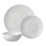 12-Piece White Stoneware Dinnerware Set 4 Dishwasher Microwave Safe Elegant Tableware Bowls Plates Ideal Formal Casual Use - Image 2