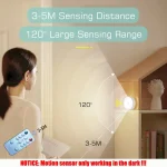 Motion Sensor Light With Remote Control USB Rechargeable Timer Night Light Dimmable LED Lamp Stairs Hallway Cabinet Nightlight - Image 3
