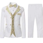 Boys' 5-Piece Slim Fit Gold Rim Suit