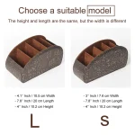 LMETJMA Remote Control Holder with 5 Compartments PU Leather TV Remote Caddy Storage Box Organizer Tray Desktop Organizer - Image 2