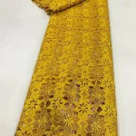 2025 African Nigerian High Quality Embroidery Lace Fabric Water Soluble  Tulle Wedding Party Dress Guipure Sequins 5Yards JL525