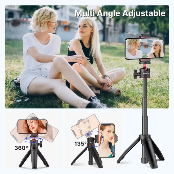 Ulanzi MT-08 Mini Tripod White Color Foldable Tripod Monopod  Mount 1/4'' Tripod Universal for DSLR Android iPhone Smartphone - Image 6