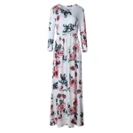 Summer Maxi Dress Women Floral Print Boho Beach Dress - Image 6