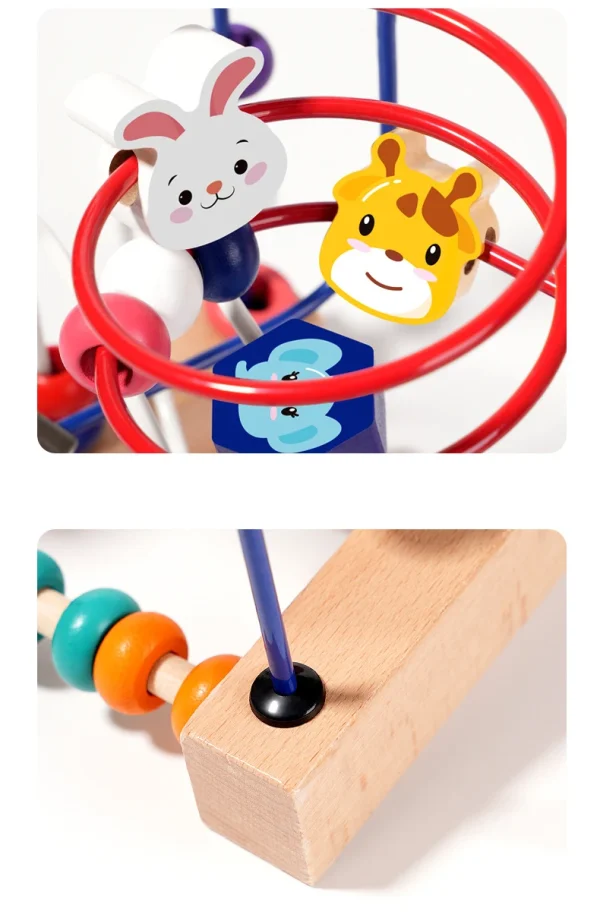 Wooden Bead Maze: Animal & Fruit Sensory Toy - Image 15