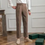 Man Suits Pants Fluid Khaki Draped Trousers for Men Baggy Suit Korean Style Clothes Reviews Many Slacks High Quality Dress Up - Image 6