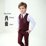 Boys' High-End Forest Green 4-Piece Suit Set - Image 9