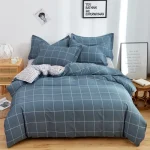3pcs Dark Blue Striped Style Duvet Cover Set for Boy Geometric Pattern Luxury Hotel Room Decor 100% Cotton Skin-friendly Bedding - Image 19