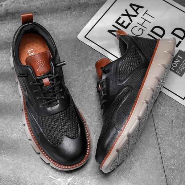 Men's Leather Oxford Sneakers - Image 11