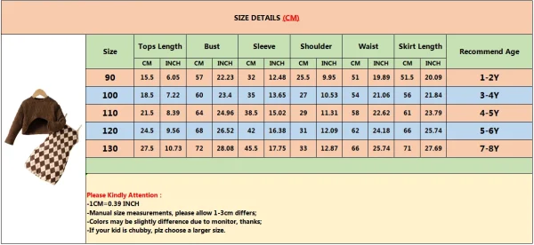 Girls' 2-Piece Brown Top & Lattice Dress Set - Image 6