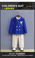 Kids' 3-Piece Formal Blue Suit - Image 17