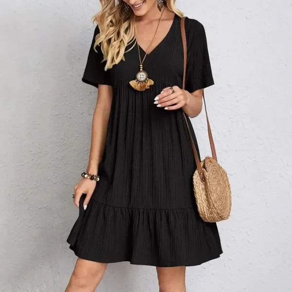 Women Summer Peplum Dresses Spring V-Neck - Image 11