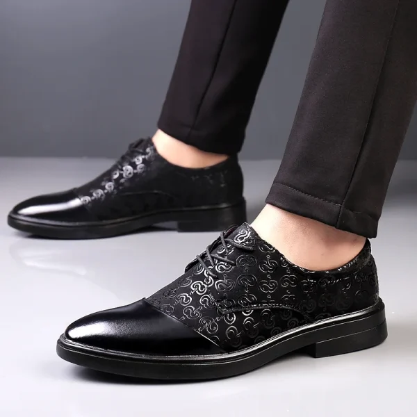 Men Black oxfords shoes - Image 11